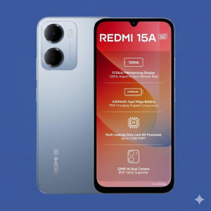 Redmi 15A 5G Smartphone 4GB RAM 128GB Storage – Blue Edition