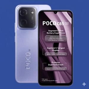 POCO C85 5G Smartphone – Purple Pro Edition (6GB RAM, 128GB Storage)