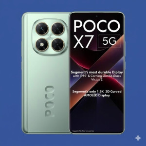 POCO X7 5G Smartphone – Aurora Green Pro Edition (8GB RAM, 256GB Storage)