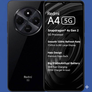 Redmi A4 5G Smartphone (6GB RAM, 128GB Storage, Black Edition)