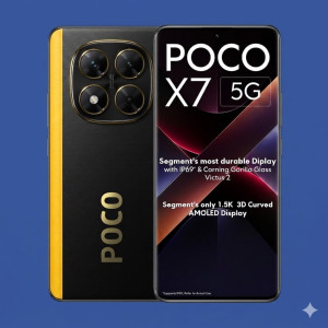 POCO X7 5G Smartphone – Solar Yellow Performance Edition (8GB RAM, 256GB Storage)