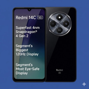Redmi 14C 5G Smartphone 4GB RAM 64GB Storage – Black Edition