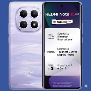Redmi Note 15 5G Smartphone (8GB RAM, 128GB Storage, Mist Purple Edition)