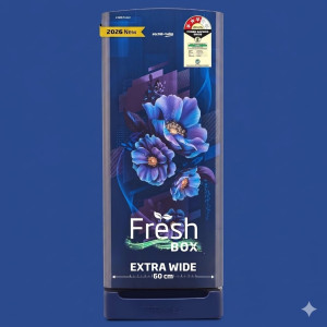 Voltas Beko 208L 3 Star Direct Cool Single Door Refrigerator with Fresh Box Technology – Bonita Blue