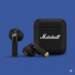 Marshall Minor IV True Wireless Earbuds with 30+ Hours Playback & Wireless Charging – Black