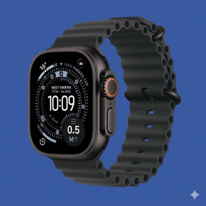 Apple Watch Ultra 3 GPS + Cellular 49mm Titanium Smartwatch with Ocean Band, Black