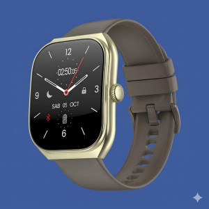 Noise ColorFit Icon Arc Smartwatch with Curved Display Design, Nickel Brown