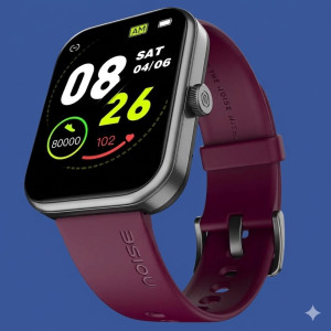 Noise ColorFit Victor 2025 Smartwatch with Smart Connectivity, Deep Wine
