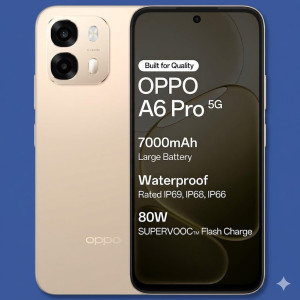OPPO A6 Pro 5G 8GB RAM 128GB Storage Aurora Gold Smartphone