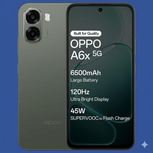 OPPO A6x 5G 4GB RAM 128GB Storage Olive Green Budget Smartphone