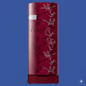 Samsung 192L 2 Star Direct Cool Single Door Refrigerator with Base Drawer, Mystic Red