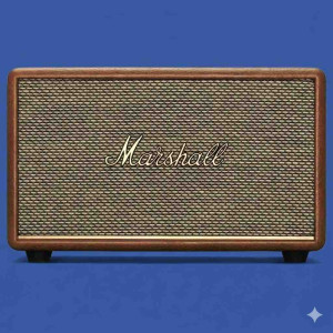 Marshall Acton III Bluetooth Speaker – 30W Amplified Sound, Bass Control, Classic Brown Finish