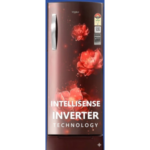 Whirlpool IceMagic Pro 207L 5 Star Inverter Single Door Refrigerator – Wine Abyss Red Edition with Base Drawer