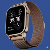 Fire-Boltt Rise Elite Round Bluetooth Calling Smartwatch with 1.85" HD Display, AI Voice Support & Fitness Tracking - Rose Gold