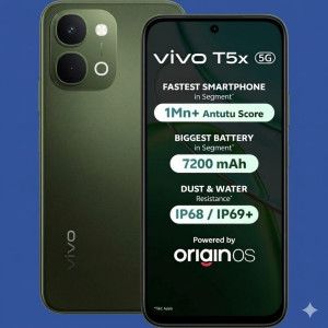 Vivo T5x 5G (8GB RAM, 256GB Storage, Cyber Green) Smartphone