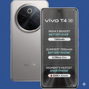 Vivo T4 Core 5G 8GB RAM 128GB Storage Smartphone (Grey)