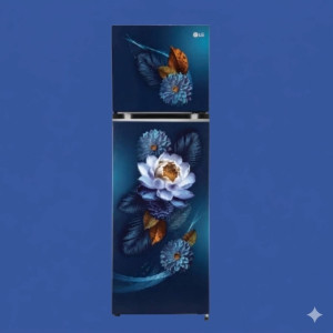 LG 240L Frost Free Double Door Refrigerator – Blue Floral Elegance Edition